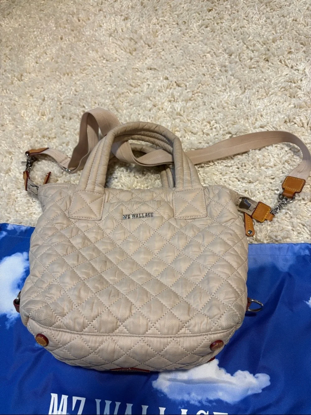 MZ Wallace Beige Quilted Small Sutton Crossbody Bag - Picture 2 of 5